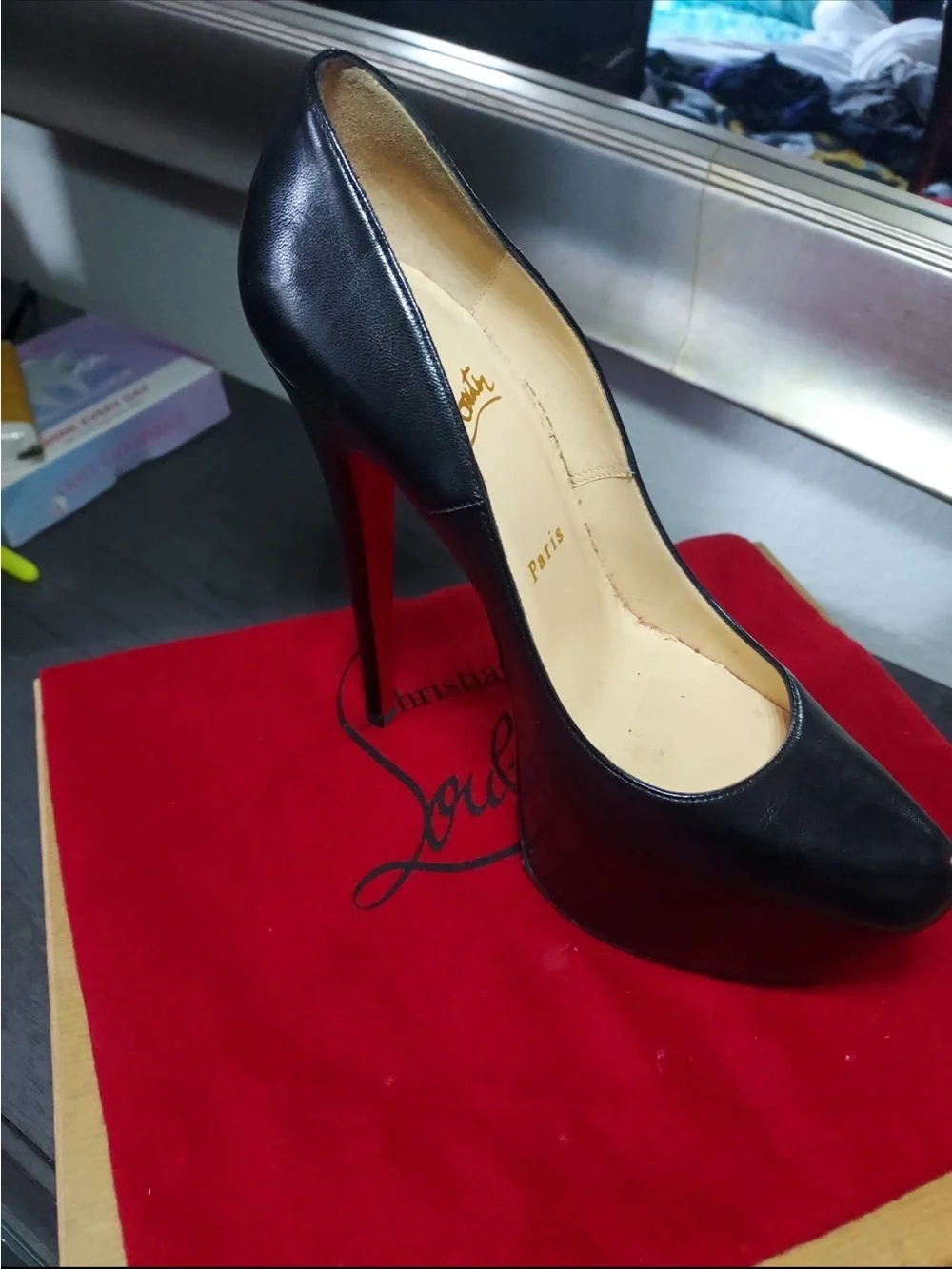 Christian Louboutin Black Platform Daffodile Stiletto Pump